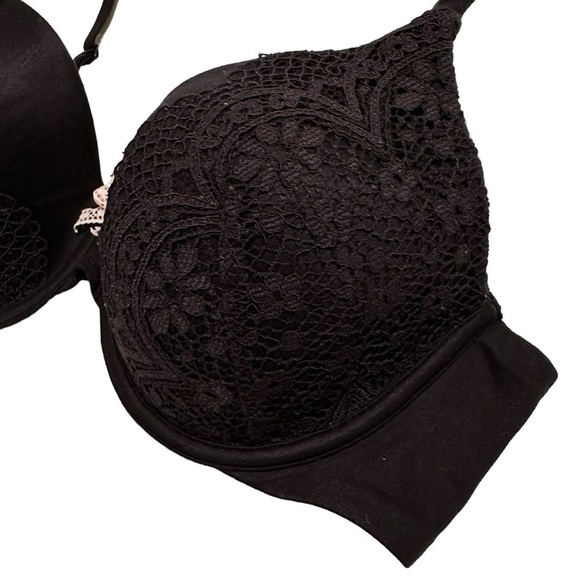 Victoria's Secret Bra Lightly Lined Lace-Cup Demi Bra, Black, 36C - Picture 2 of 9